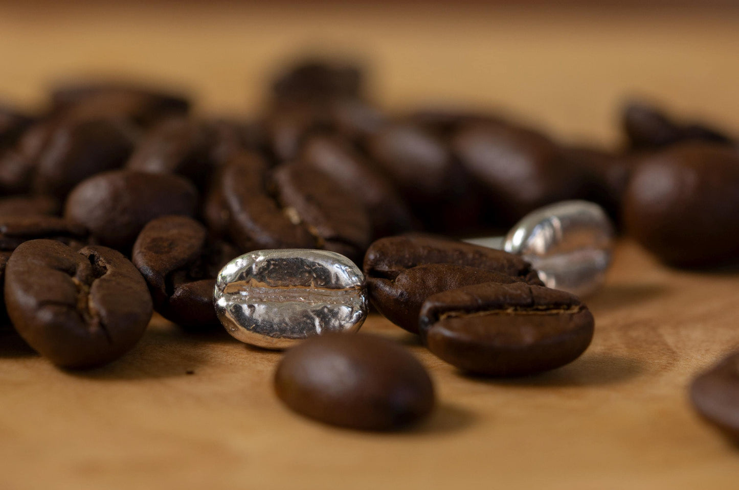 coffee bean sterling silver ear studs