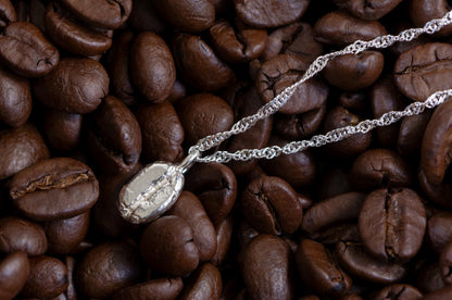 coffee bean sterling silver necklace