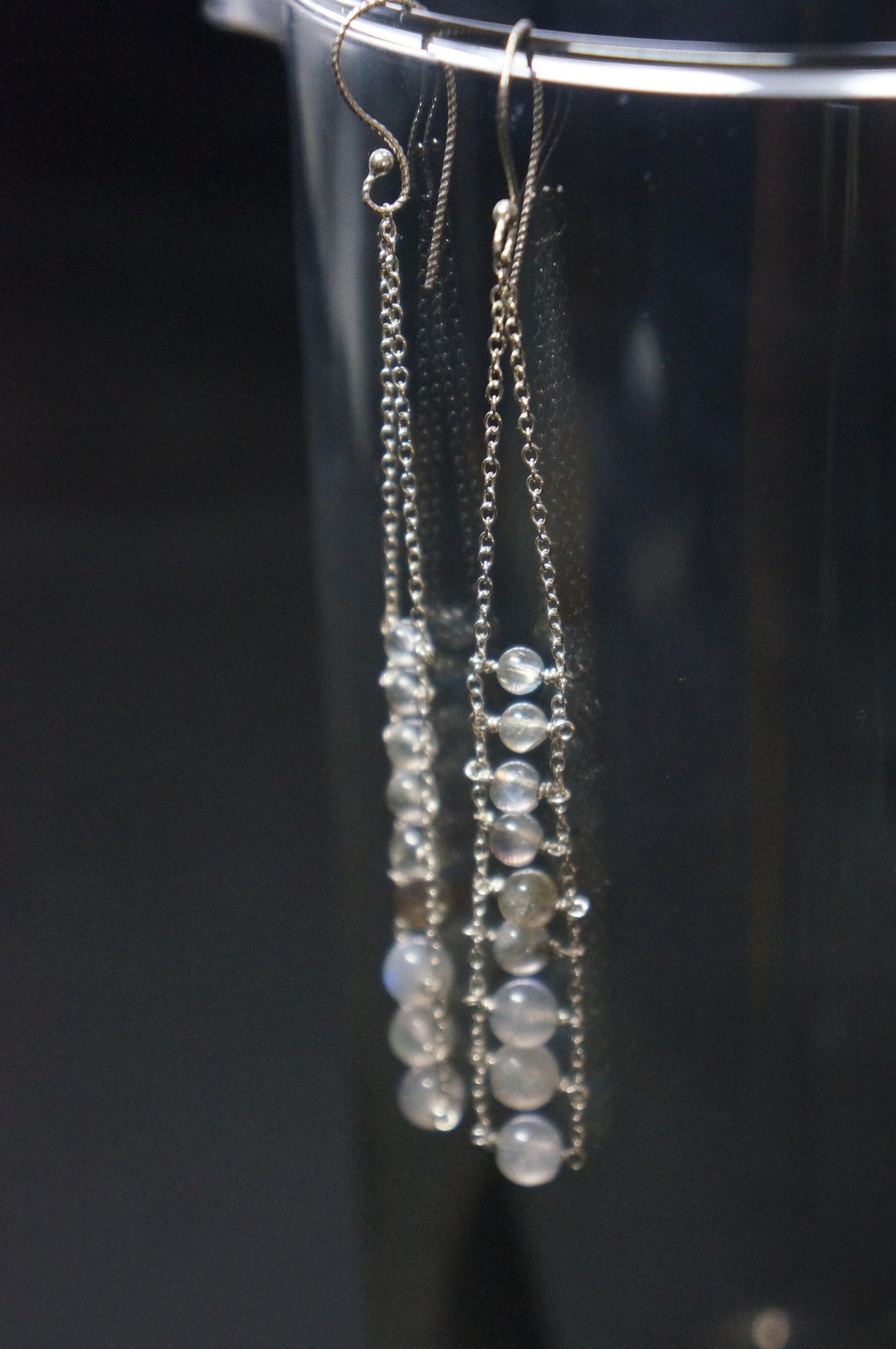 Long labradorite ladder earrings