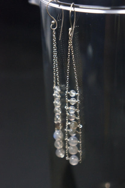 Long labradorite ladder earrings