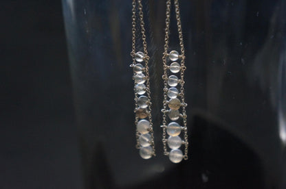 Long labradorite ladder earrings