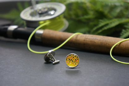 Brown trout sterling silver cuff links