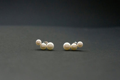 Freshwater pearl silver ear studs