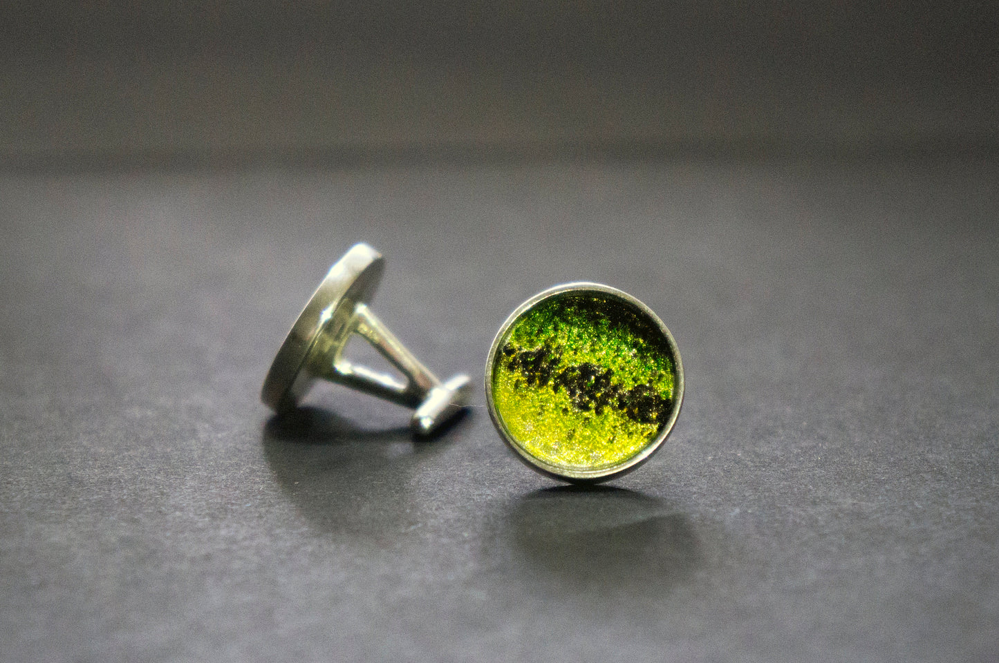 Large mouth bass sterling silver cuff links