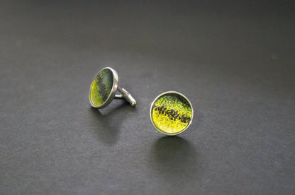Large mouth bass sterling silver cuff links