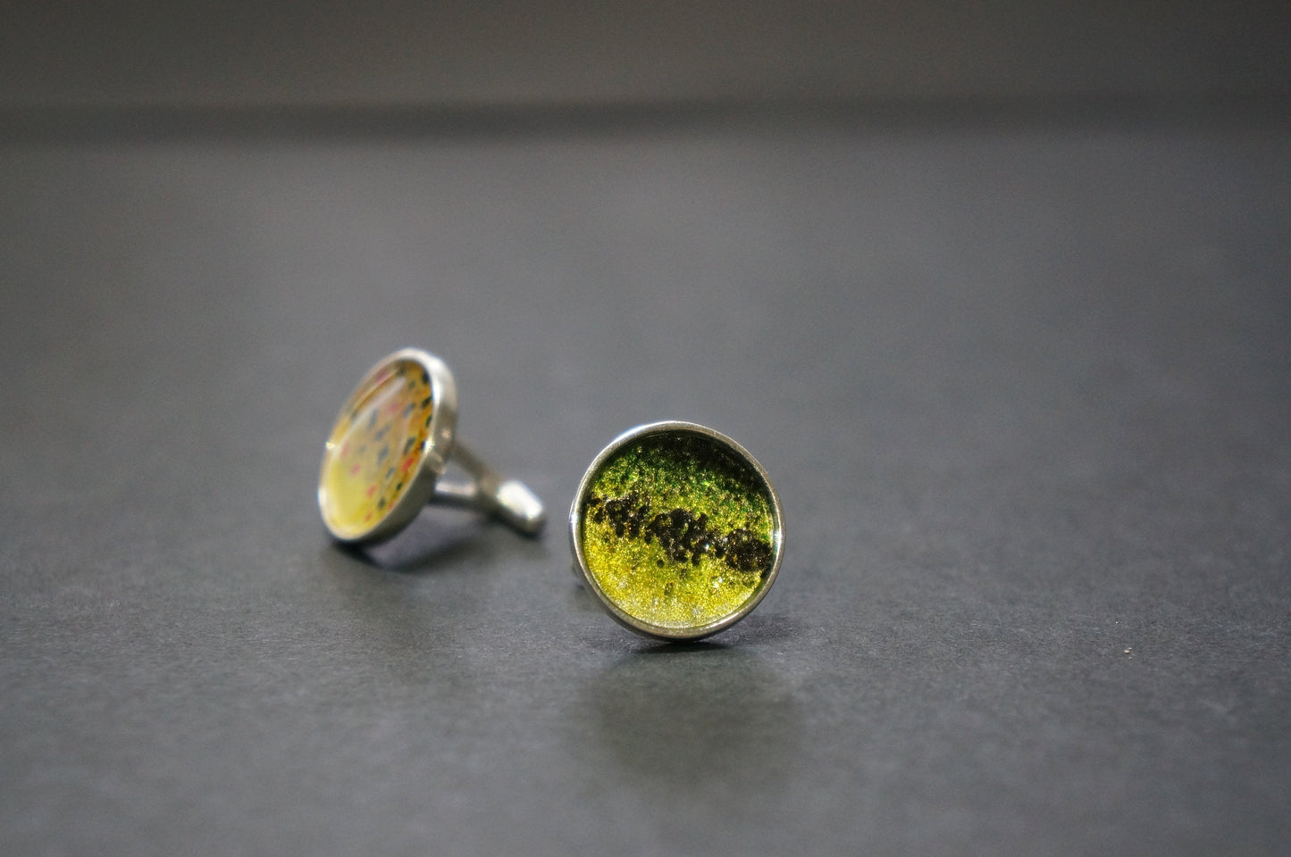 Large mouth bass sterling silver cuff links