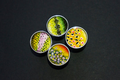 Sterling silver rainbow trout cuff links