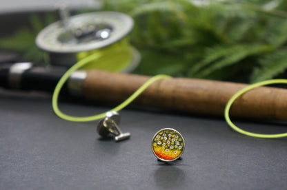 Brook trout sterling silver cuff links