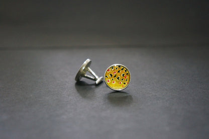 Brown trout sterling silver cuff links