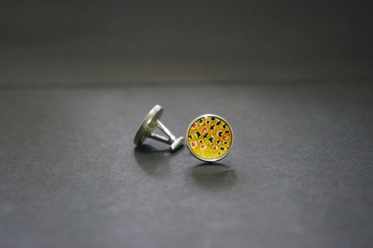 Brown trout sterling silver cuff links
