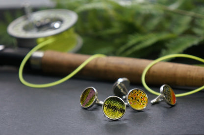 Large mouth bass sterling silver cuff links