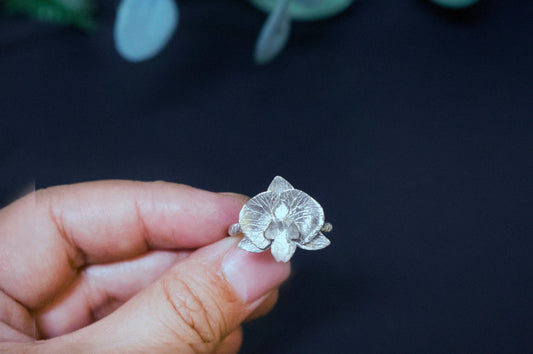 Orchid sterling silver ring