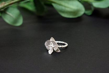 Orchid sterling silver ring