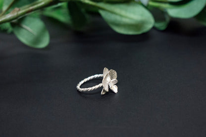 Orchid sterling silver ring
