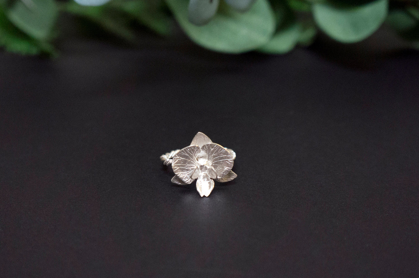Orchid sterling silver ring