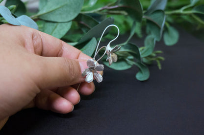 Violet sterling silver earrings