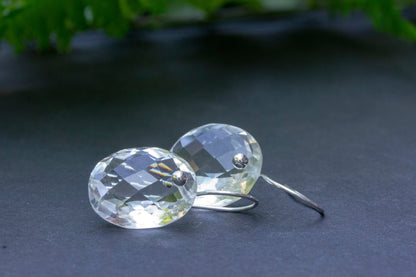 Minimalist quartz drop earrings