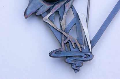Blue heron brooch and necklace