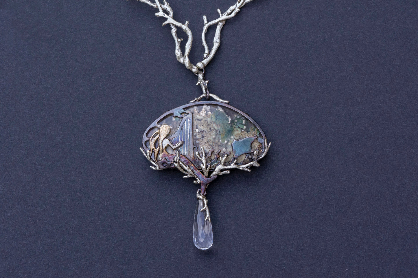 Mermaid brooch and necklace
