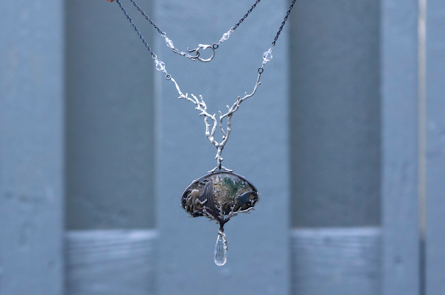 Mermaid brooch and necklace
