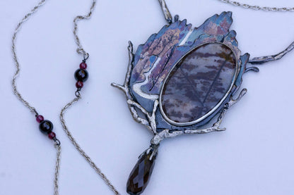 Waterfall brooch and necklace