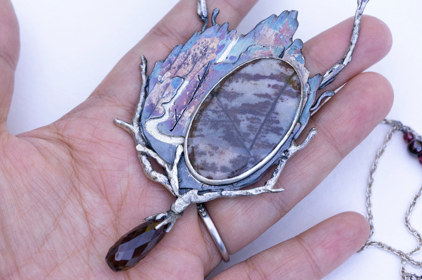 Waterfall brooch and necklace