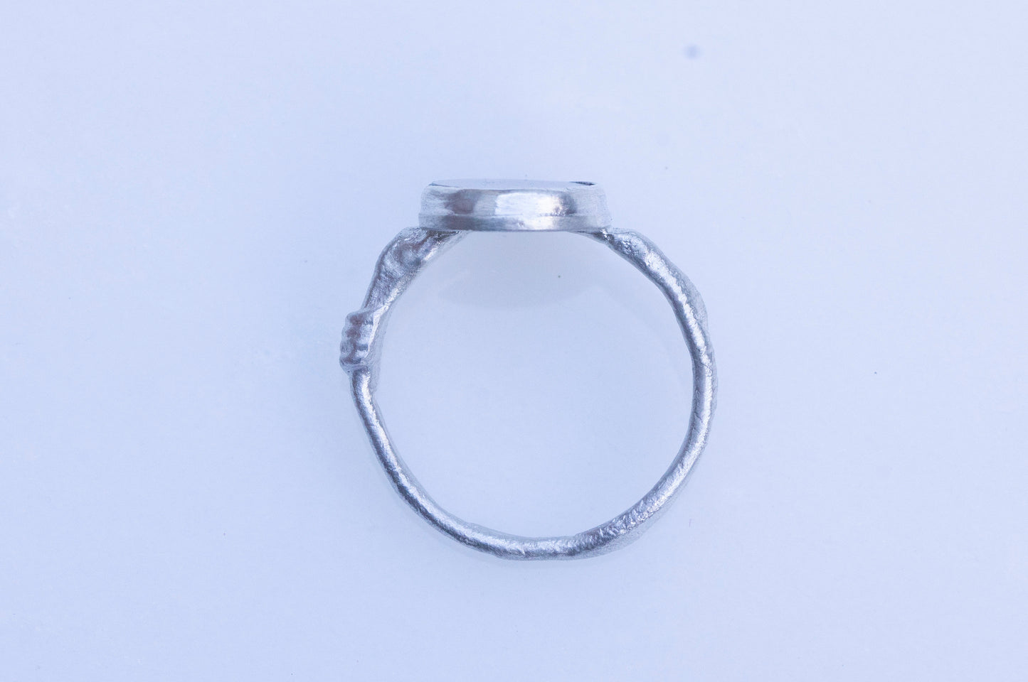 Dendritic agate sterling silver twig ring