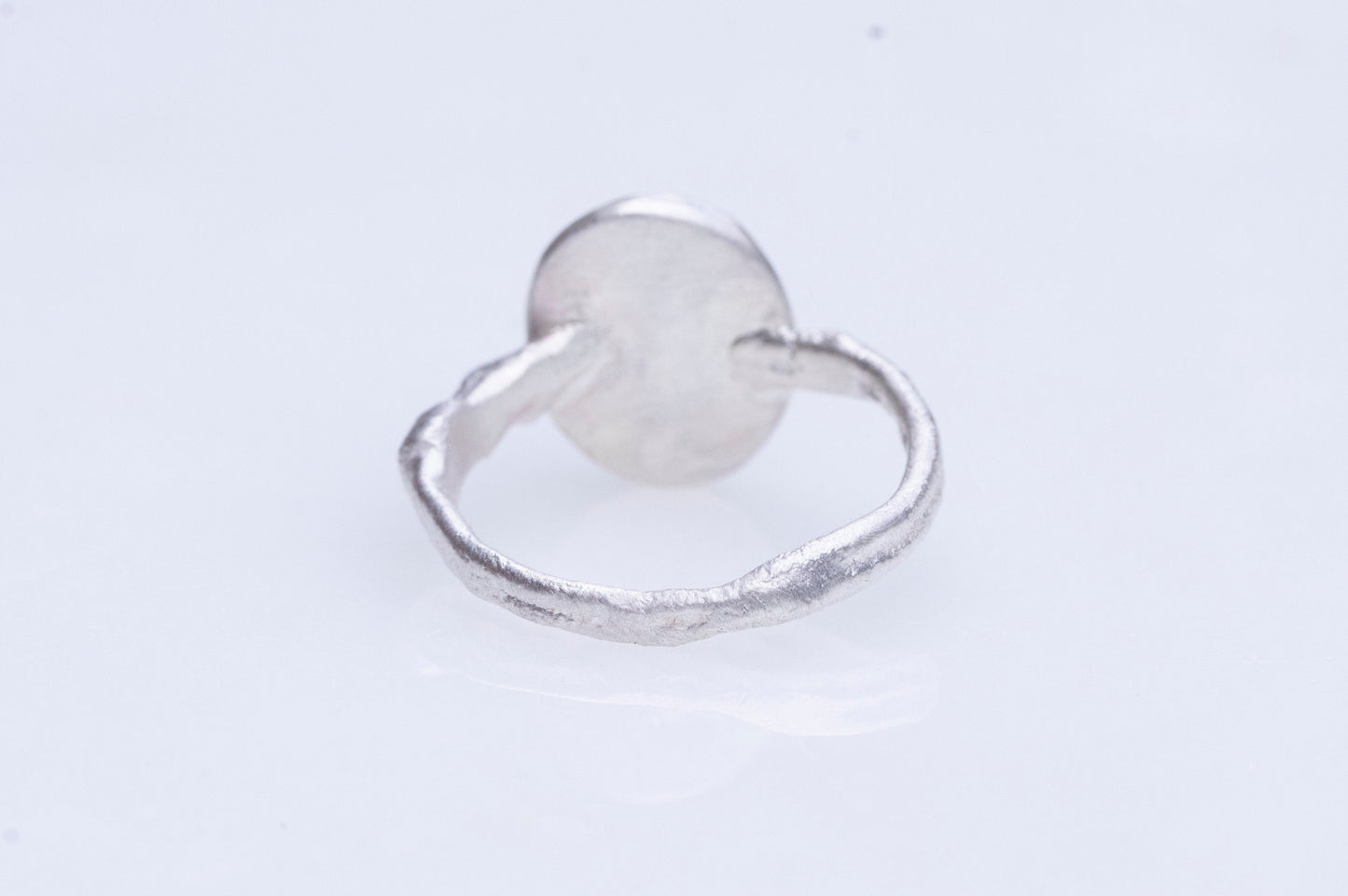 Dendritic agate sterling silver twig ring