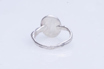 Dendritic agate sterling silver twig ring