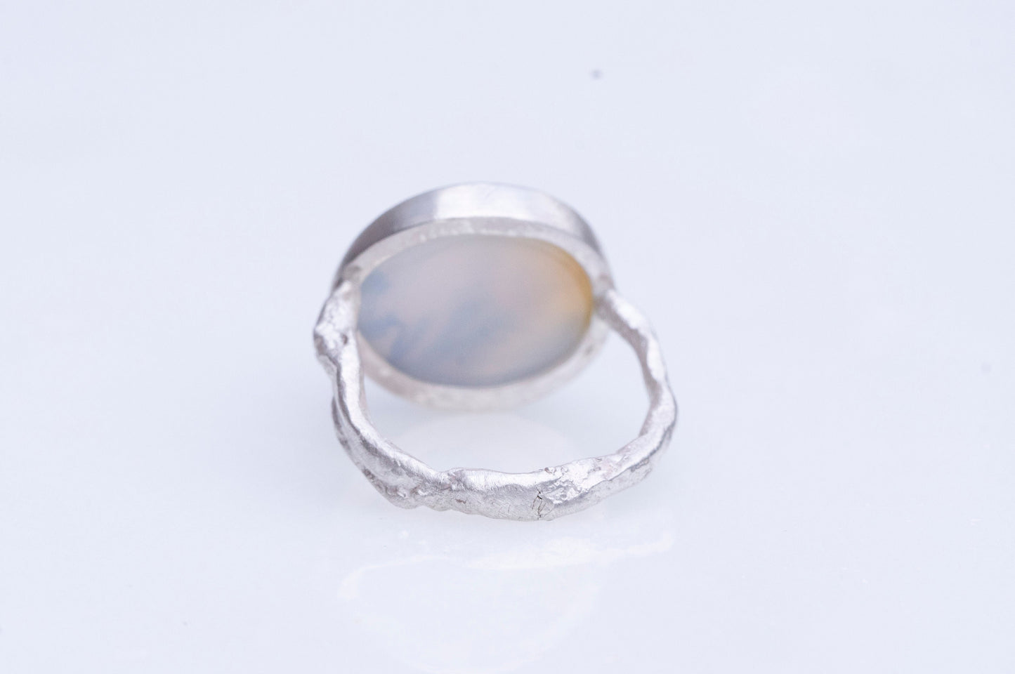 Dendritic agate twig ring