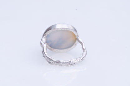 Dendritic agate twig ring