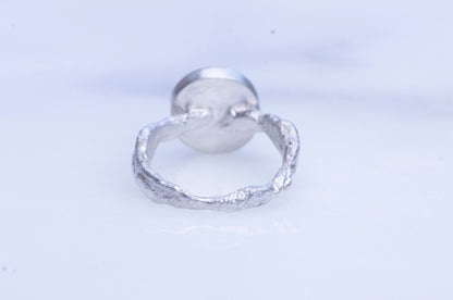 Dendritic agate twig textured branch ring