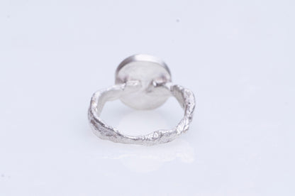 Dendritic agate twig textured branch ring
