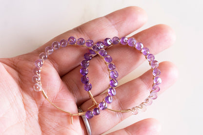 Ombre amethyst hoop earrings
