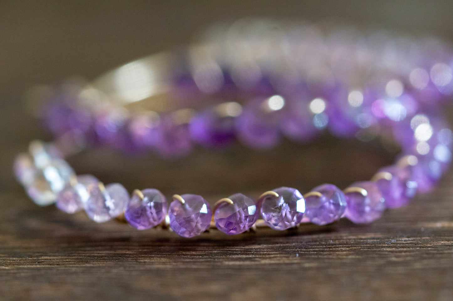 Ombre amethyst hoop earrings