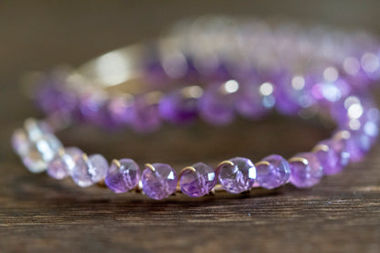Ombre amethyst hoop earrings