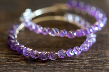 Ombre amethyst hoop earrings