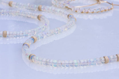 Opal gold filled beads necklace