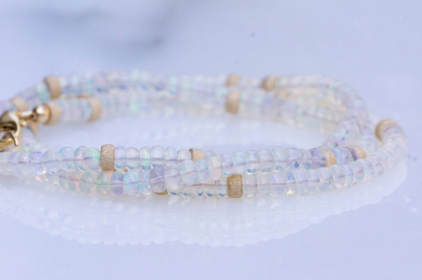 Opal gold filled beads necklace
