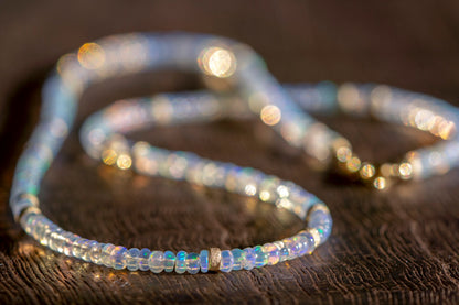 Opal gold filled beads necklace