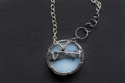 "Row your boat" dendritic agate brooch and necklace