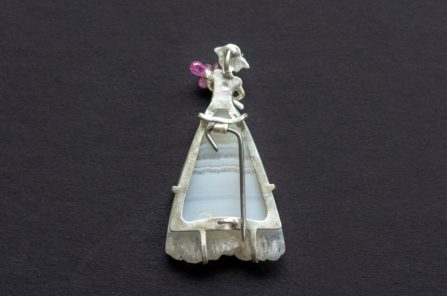 Lady with bouquet brooch and necklace