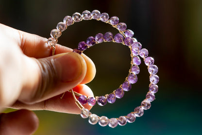 Ombre amethyst hoop earrings