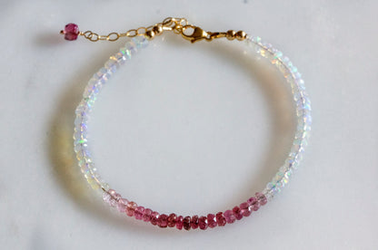 Ombre pink tourmaline bracelet