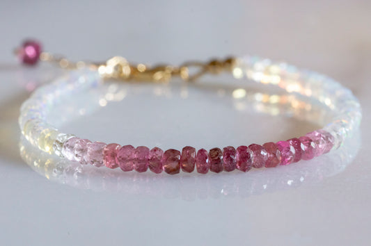 Ombre pink tourmaline bracelet