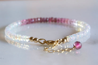 Ombre pink tourmaline bracelet