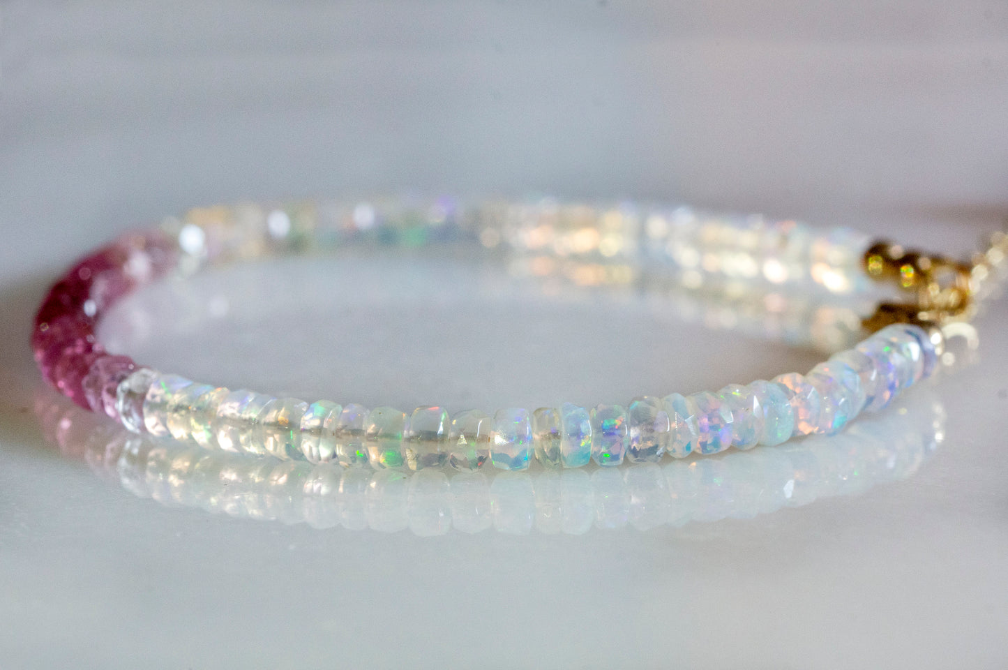 Ombre pink tourmaline bracelet