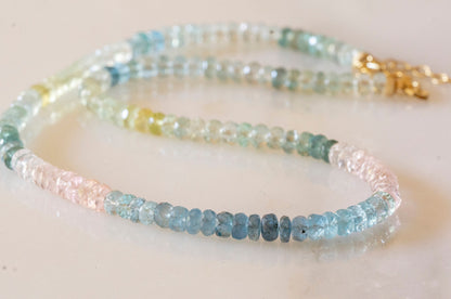 Aquamarine multicolor necklace