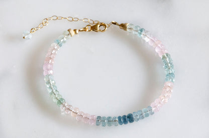Aquamarine morganite bracelet
