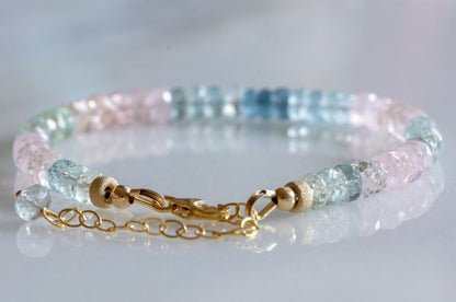 Aquamarine morganite bracelet